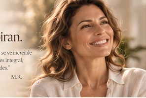 Mujer adulta sonriendo en un ambiente natural